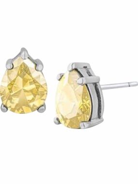 CZ by Kenneth Jay LanePear Cut Yellow Cubic
Zirconia Stud Earrings New